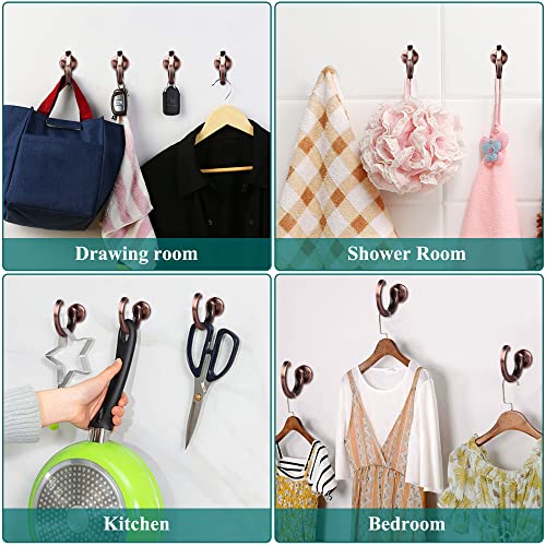 Viivy Viyiv 4 Pack Curtain Holdbacks Holders Curtain Tiebacks Hooks Wall Mounted, Aluminum Alloy Drapery Holdbacks For Window Drapery/Clothes/Coat/Hat/Towel Antique #TOP1