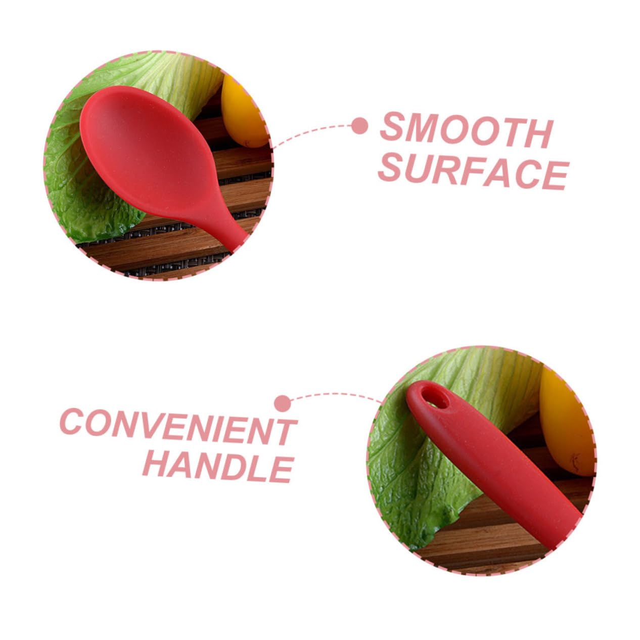 Generic Silicone Spoon Tool Flatware Dinnerware Silicone Serving Spoon Mixing Spoons for Cooking Silicone Utensils Cooking Spoon Kitchen Supplies Big Spoon Red Food Grade, 20.30X4.50X4.50CM