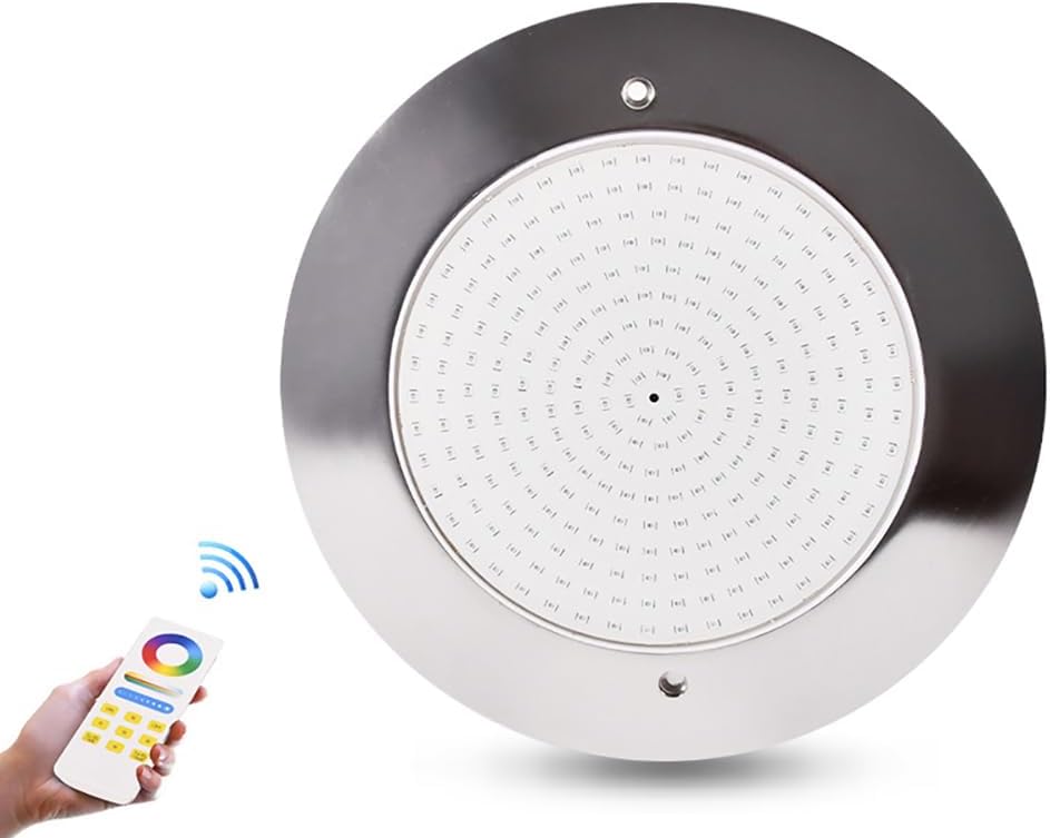 Ultra thin Stainless steel RGB Underwater Light, RGB Swimming Pool Lighting with Remote Controller, Underwater Swimming Pool Bright Light, for Swimming Pool, Lawn, Outdoor 25W WarmWhite