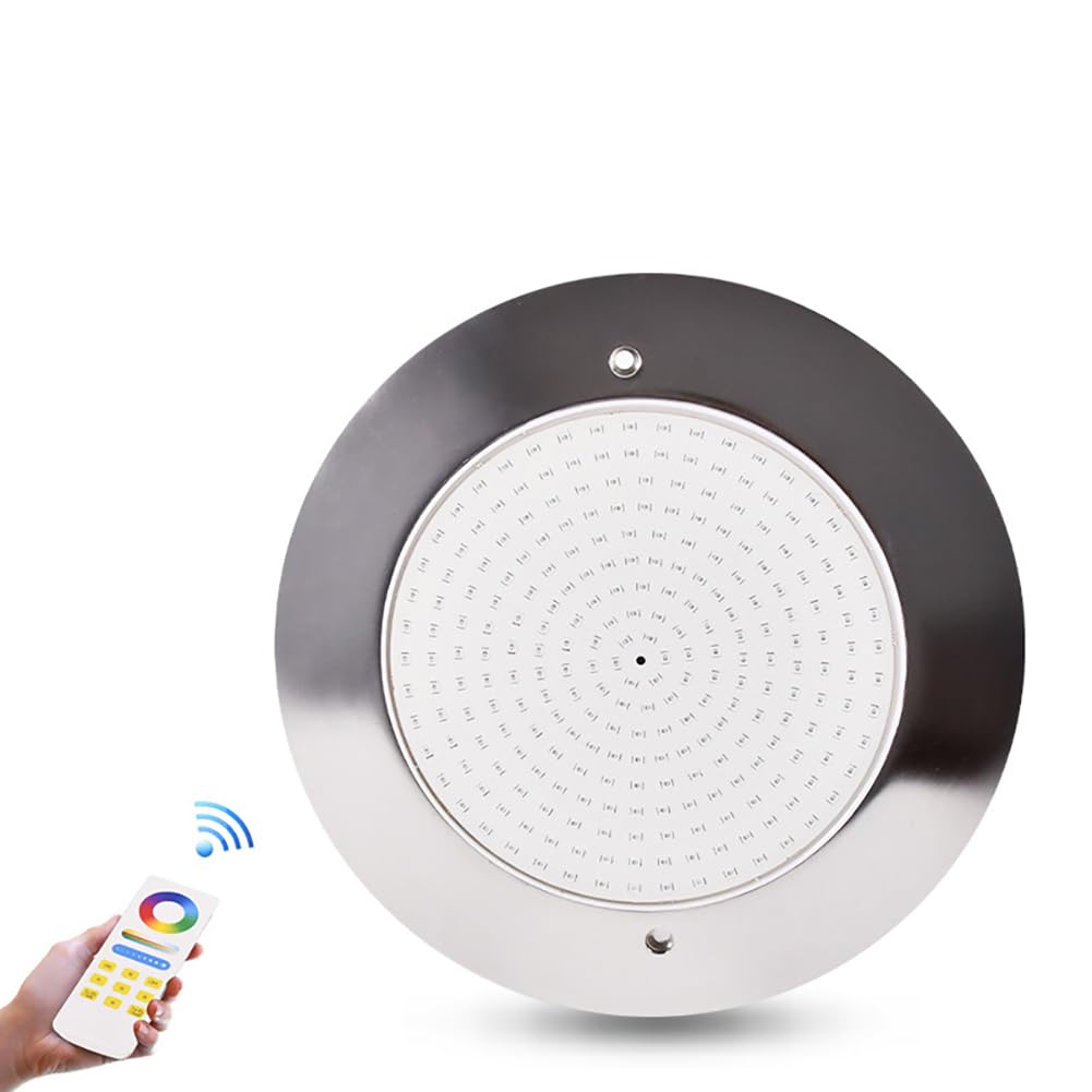 Ultra thin Stainless steel RGB Underwater Light, RGB Swimming Pool Lighting with Remote Controller, Underwater Swimming Pool Bright Light, for Swimming Pool, Lawn, Outdoor 25W WarmWhite