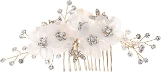 Minkissy Pente Do Cabelo Do Lado Nupcial Com Strass Wedding Wedging Hairpin Mulheres Inserir Pentes Pentes de Cabelo Com Pérolas para Acessórios de Cabelo de