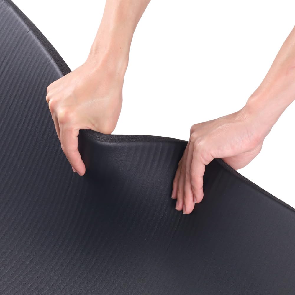 yosa エクササイズマット 黒 Amazon | 【ヨガソックス 特典付き中】 ヨガマット幅広 183*80cm 厚め