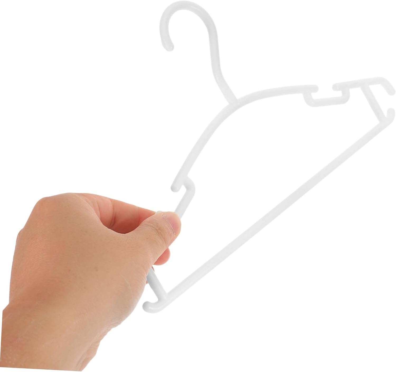 NUOBESTY 40pcs Non-Slip Plastic Hangers for Pet Clothes Thickened Coat Hangers with No-Trace Design to Preserve Clothing Shape Multipurpose Closet Organizer for Boy Girl and Pets