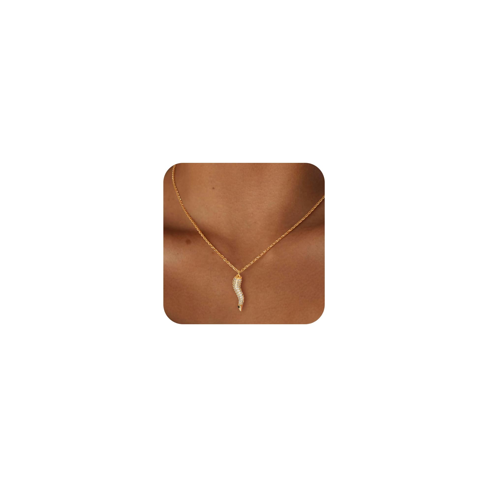 HANLI 14K Gold Plated Necklaces for Women - Dainty Butterfly, Star of David, Moon and Star, Sun, Lotus, Infinity, Hummingbird, Bee Pendant Designs - Elegant Jewelry for Women