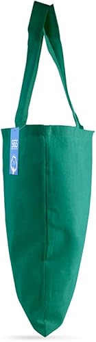 Miniatura 4 de Simply Green Solutions Bolsa reutilizable de tela de algodón para manualidades, 15 x 16 pulgadas, bolsa reutilizable con asa, paquete de 5, verde
