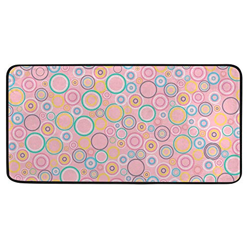 Tapis de sol doux antidérapant et lavable pour cuisine rose