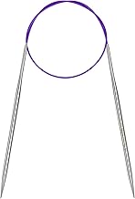 Coopay 3.5mm Circular Knitting Needles 60cm, Stainless Steel Circular Needles with Flexible Cable, Round Knitting Needles for Knit Socks, Fixed Metal Circle Knitting Pins for Small Projects