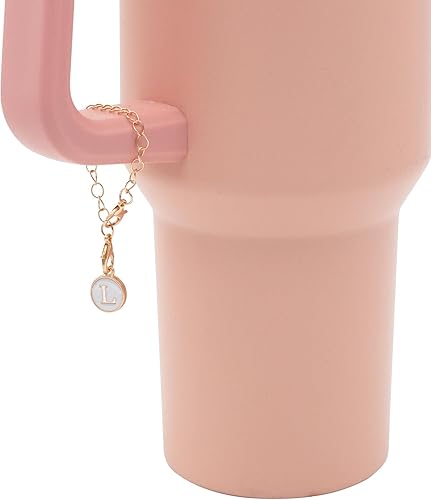 Miniatura 3 de Stanley Cup - Juego de 2 fundas de popote de silicona de 30 y 40 onzas, 0.394 in, tapa protectora con dije de letra inicial personalizada (2