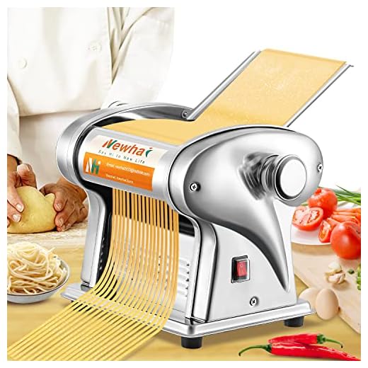 Newhai Electric Family Pasta Maker Machine Noodle Maker Pasta Dough Spaghetti Roller Pressing Machine Stainless Steel 135W for Home Use (2.5mm round noodle)