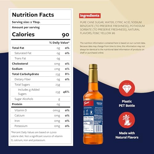 Image of Torani Sweet Heat Syrup for Coffee, Lemonade, Sodas, and Cocktails, Pump Included, 25.4 Fl Oz