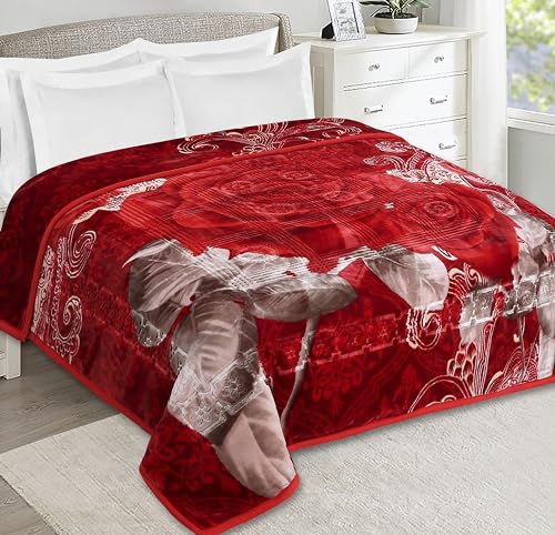 Image of Nestl Korean Mink Blanket Queen Size - 9 Lbs Velvet Fleece Korean Blanket - 2 Ply Warm & Thick Winter Blanket - Wrinkle & Fade Resistant - 79 x 94 Inches (Maroon)