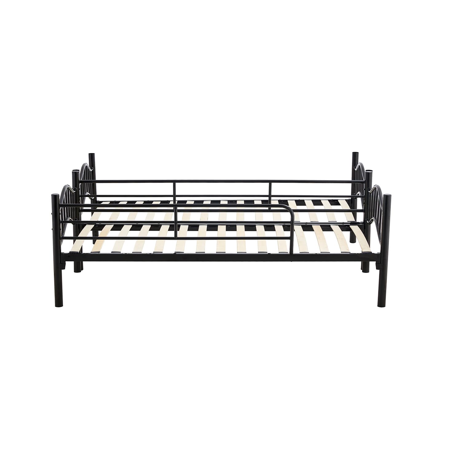 Arredo Stock Letto a castello in metallo con doghe in legno, 203x83x145.5 cm
