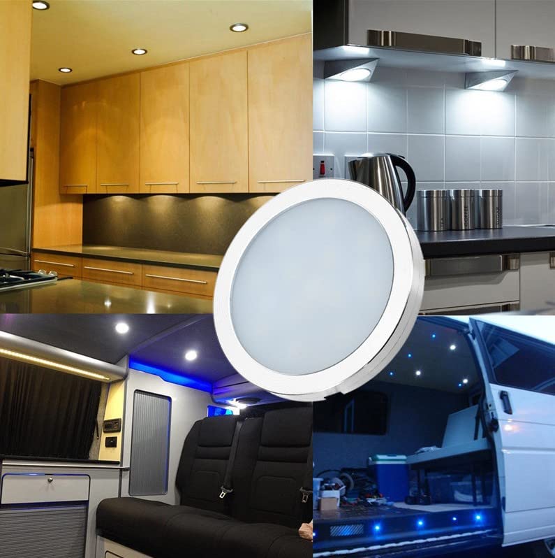 Lot 6 Spots LED 12V ANYPOWK - Blanc Chaud 2800K, 3W, Éclairage Camping-Car Bateau