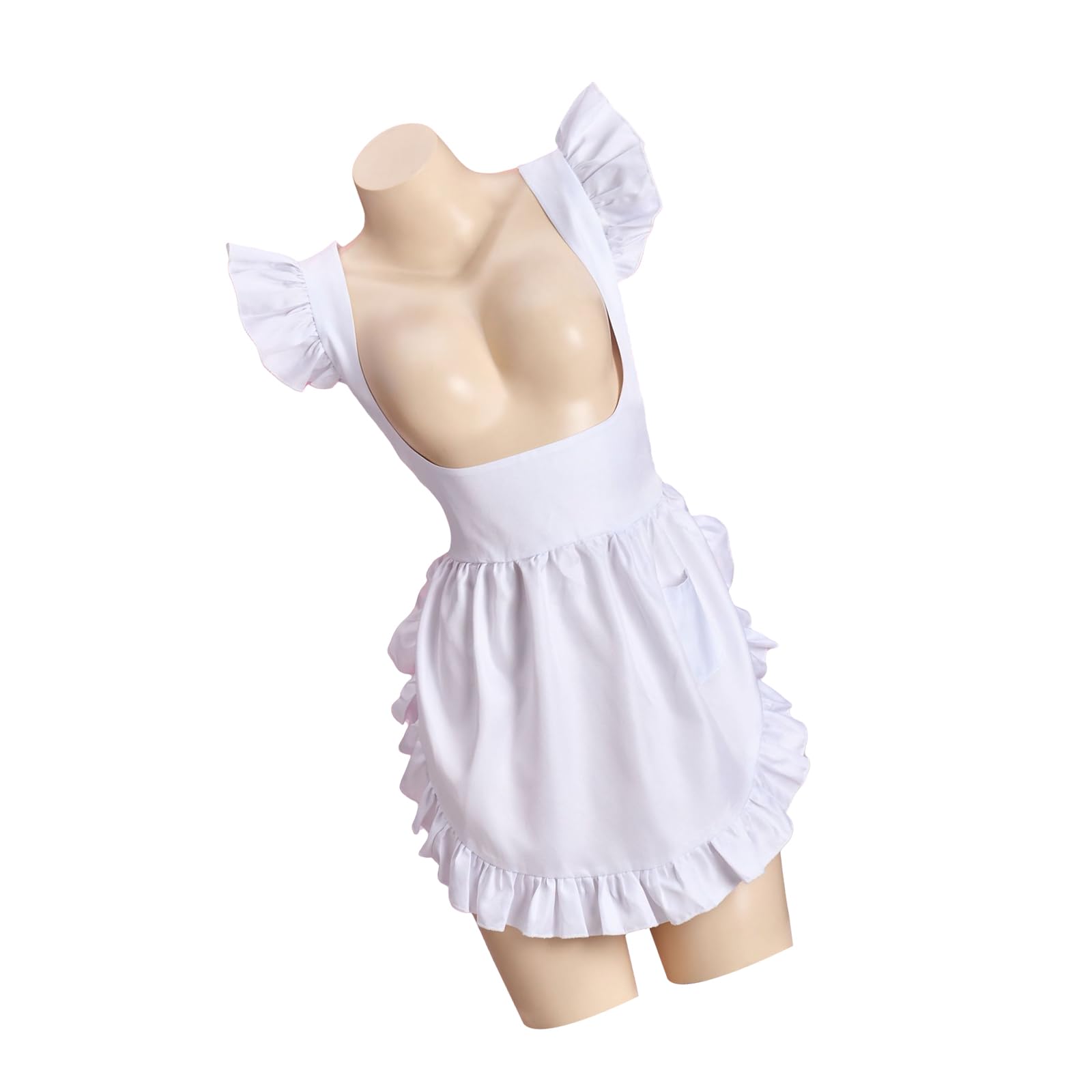 Ldabrye Unisex Multicolor Retro Kitchen Cooking Apron For Women Baking Adjustable Ruffle Maid Costume Fancy Dress Cosplay Costume Adjustable Ruffle Aprons