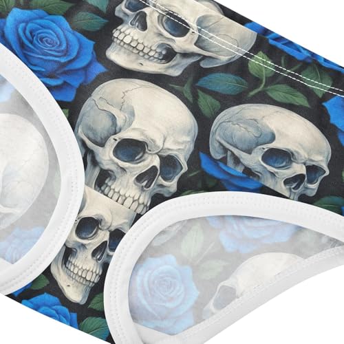 Joisal Cool White Skulls Blue Roses Girls Underwear Toddler 2t Cotton Panties Little Girl Aesthetic Briefs Undies Kids4
