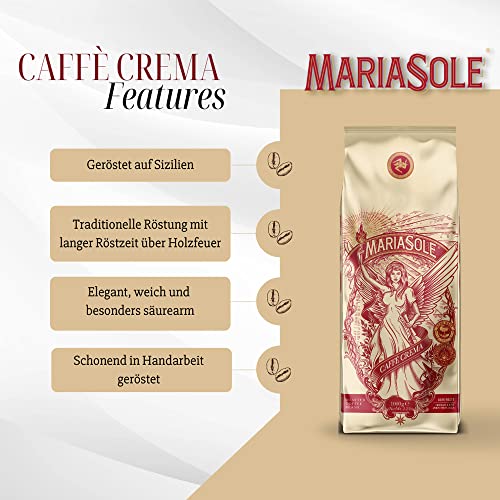 MariaSole Caffè Crema 1kg – Traditionelle Röstung in Sizilien über Holzfeuer In Handarbeit – Premium Kaffeebohnen für Vollautomat und Siebträger – Bild 3