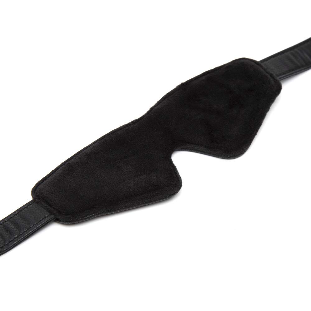 Fifty Shades of Grey Fifty Shades of Grey Bound to You Bandeau Noir avec Boucle Or Antique - Accessoire de bondage en faux cuir végétal - 65 cm
