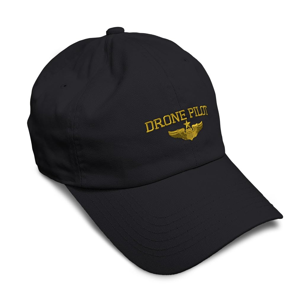 Soft Baseball Hat Embroidered Dad Hat Drone Pilot Gold Embroidery Men & Ladies Baseball Cap Cotton