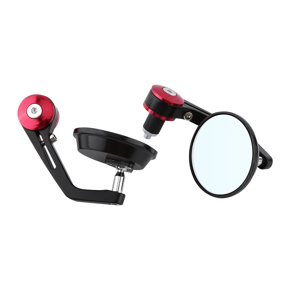 1 Coppia di specchietti retrovisori rotondi, laterali, in alluminio, per moto e bici, attacco 2,21 cm