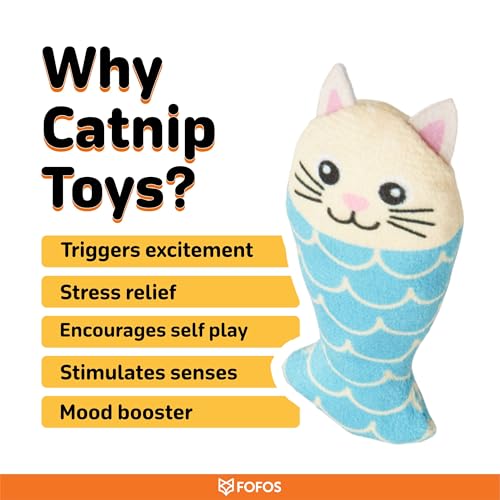 Image of BarkButler x FOFOS Sardine Cat Toy 5pk - Interactive Cat Toys Set with Catnip - Multicoloured