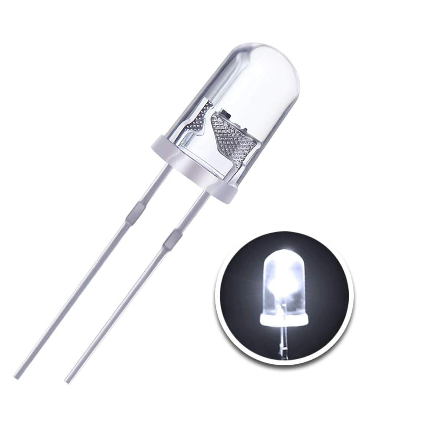 Charohm LED Light Kit, 50 Pieces 5mm Assorted Colours with 220 Ohm Resistors, White Red Blue Yellow Green - Image 4 thumbnail