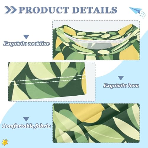 Boys Short Sleeve T-Shirts Pear Fruit Yellow Rashguard Kids Swim Shirts Sun UPF 50+3