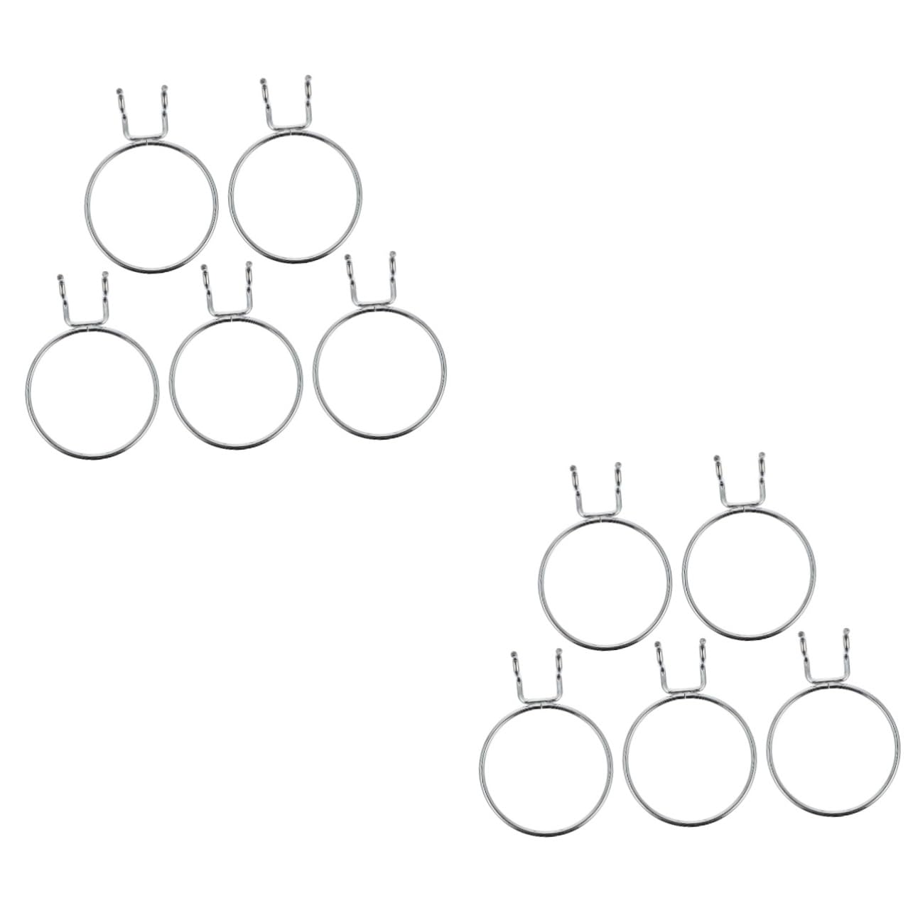 Unomor 2sets Pegboard Hook Ring Space-Saving Utility Hooks Multi-use Tool Storage 5pcs*2