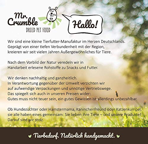 Mr. Crumble Dried Pet Food Knabberbällchen aus Timothy-Heu getreidefrei 6er-Set, Strukturfutter Leckerli für Kaninchen, Meerschweinchen und Degus und andere Nager