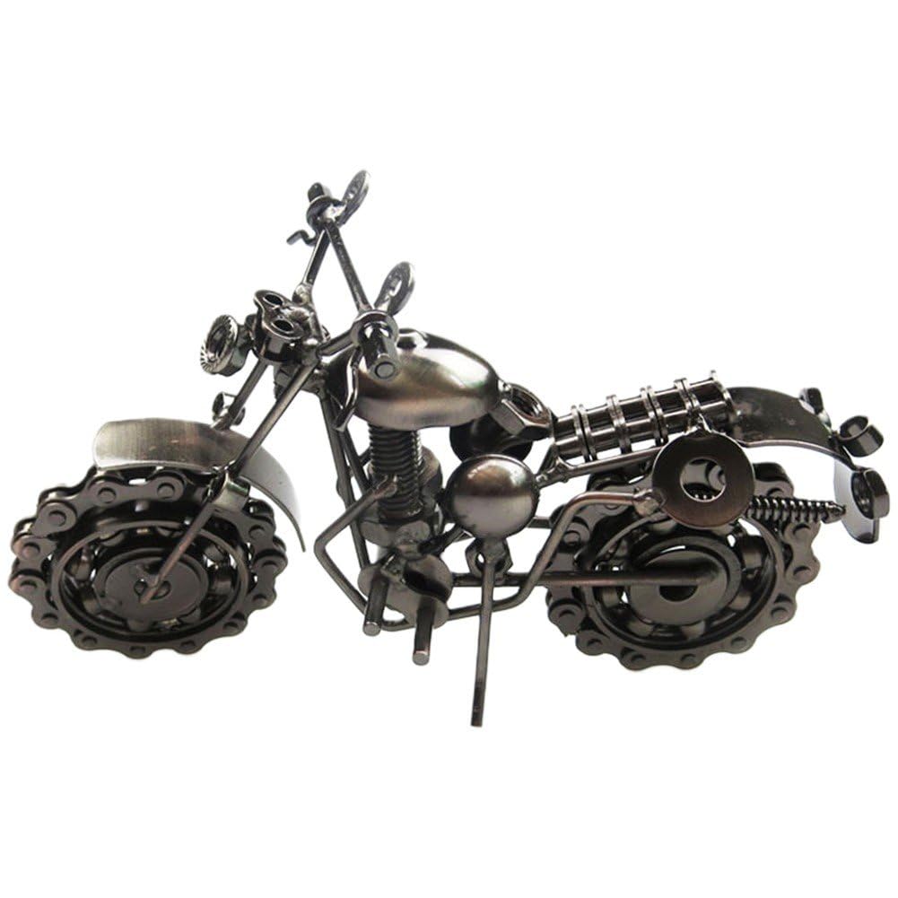 Motocicleta de hierro vintage de 21 cm para decorar estanterías de salones y despachos