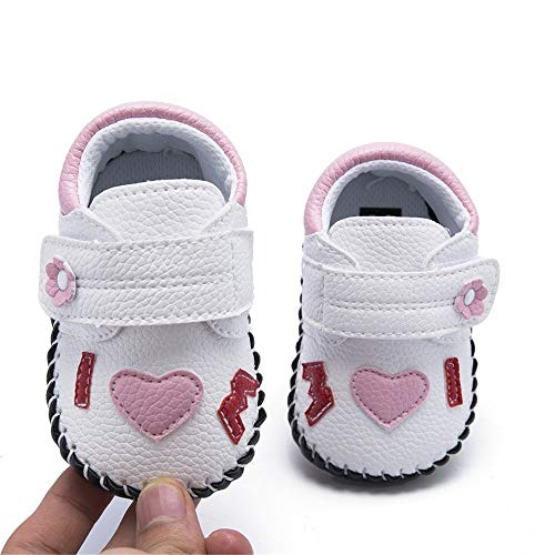 Image of HsdsBebe Baby Boys Girls Pu Leather Hard Bottom Walking Sneakers Toddler Rubber Sole First Walkers Infant Cartoon Slippers Crib Shoes