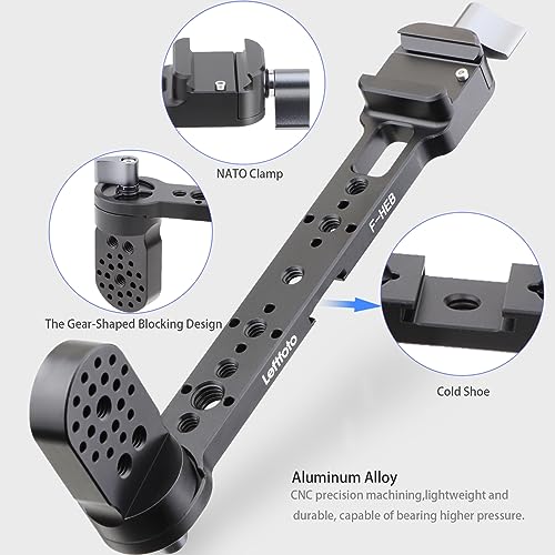 LLEFTFOTO Gimbal Handgrip Mount Extension Bracket for DJI Ronin DJI RS2/RSC2/RS3/RS3PRO/RS3 mini Gimbal Stabilizer with NATO Clamp and Cold Shoe Mount Adjustable Extension Plate - Image 3