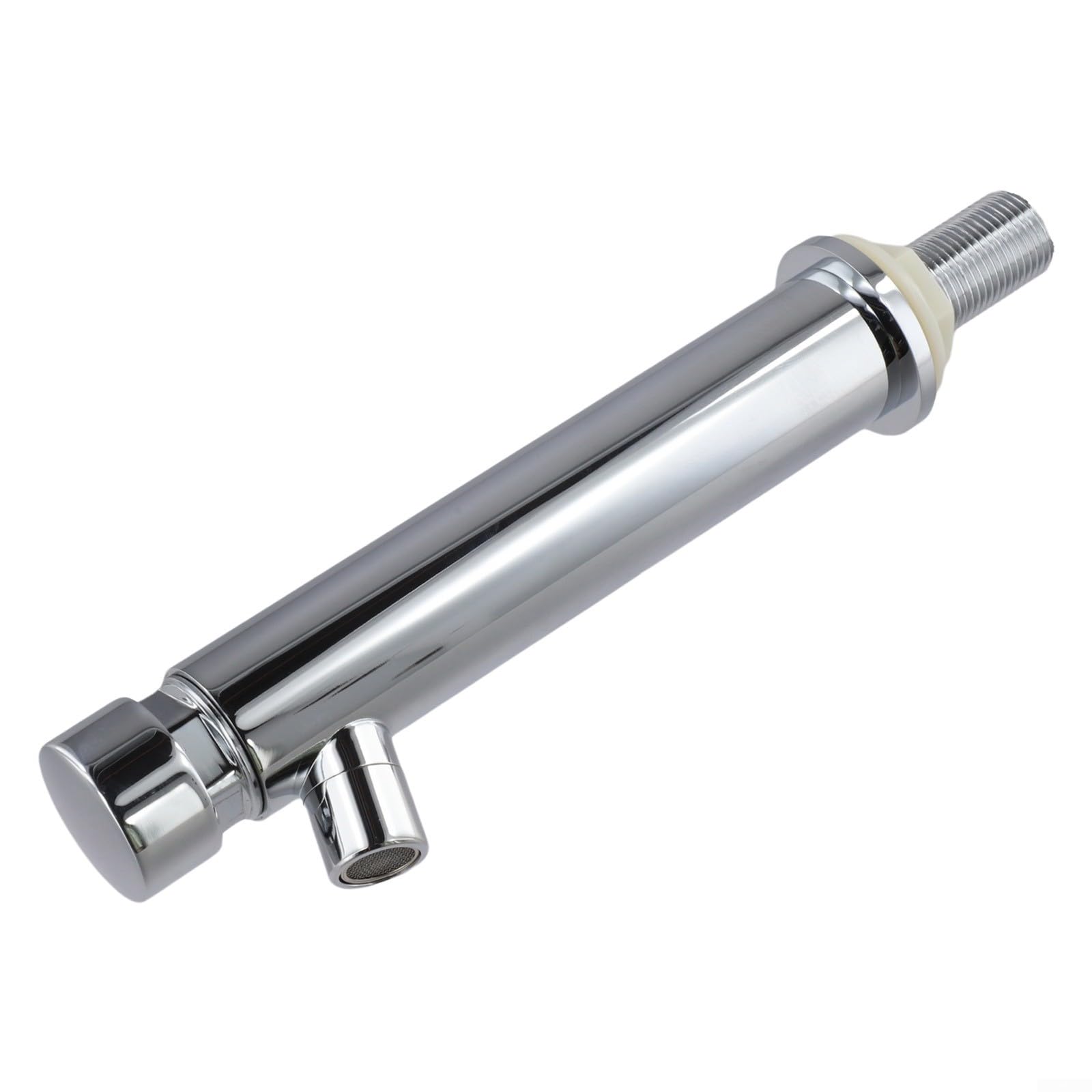 Grifo de presión montado en la pared, grifo de lavabo, todo de cobre frío, válvula de cierre automático de agua, con retardo de 4-8 segundos, conexión estándar de 1/2 pulgada, para fregadero
