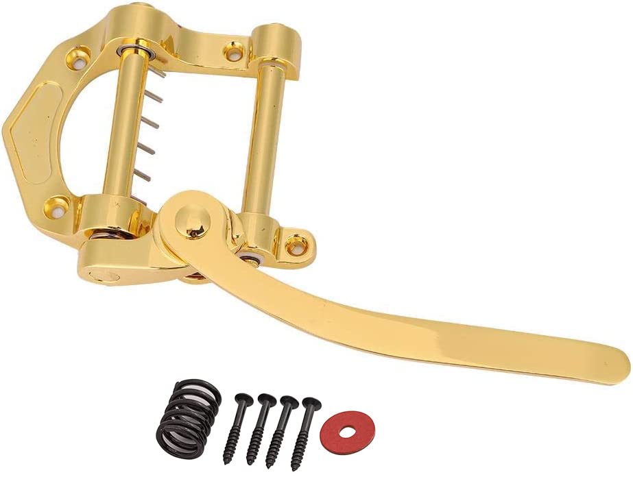 Electric Guitar Vibrato Tailpiece Tremolo Bridge Big Rocking Rod Pulling String Board for Tele、SG、LP Electric Guitars BYX-BG001(Golden)