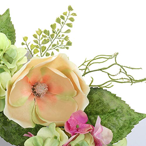 Cloris Art Summer Wreath For Front Door, 22 Inch Artificial Spring Wreath For Home Festival Wedding Party Farmhouse Outdoor Decor(Magnolia Hydrangea) #TOP1