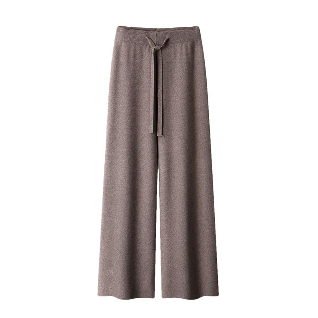 Women Cashmere Knitted Wide Leg Pants Loose Cashmere Pants