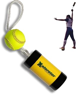 The Ultimate Xelerator Fastpitch Softball Pitching Trainer - 12" Premium Leather Ball, Improve Speed & Accuracy, Quick Warm-Ups, No Catcher Needed - Made in USA