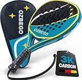 OZBEGO 3K Carbon Diamond Padelschläger – Vollcarbon mit EVA-Kern, ca. 360 g – inkl. Tasche, 2 Overgrips & Schutzfolie – Für ambitionierte Spieler