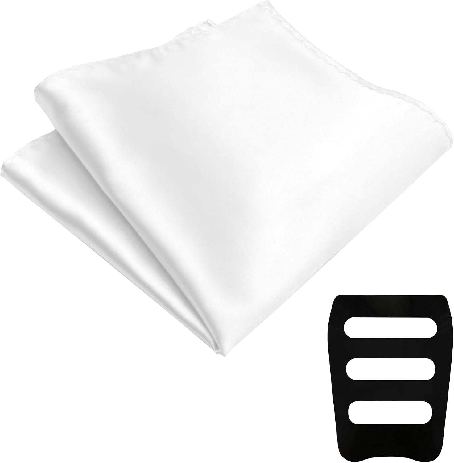 Pocket Squares for Men Solid Handkerchief with Holder for Suits Wedding Church Formal Dress