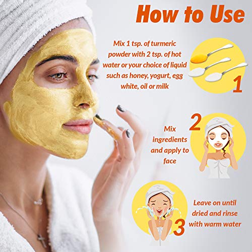 Turmeric Face Mask - Skin Brightening Mask With Turmeric And Bentonite Clay - All-Natural Face Mask For Acne Treatment - Boosts Circulation And Removes Toxins - Detox Clay Face Mask Made In Usa #TOP4