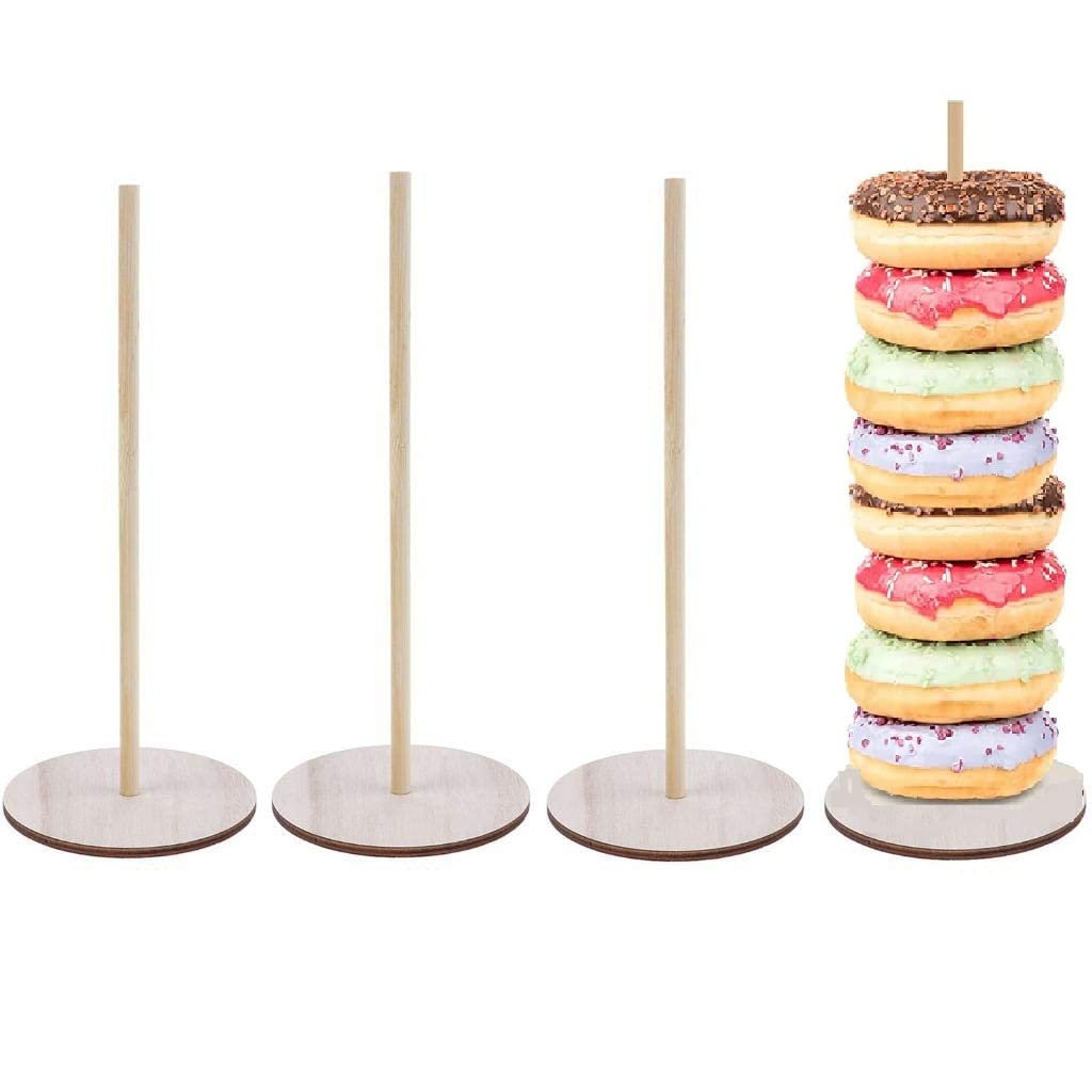 Buy CoscosX DIY Donuts Stands Board Rack Wall Wooden Doughnut Stand Display Holder Candy Sweet