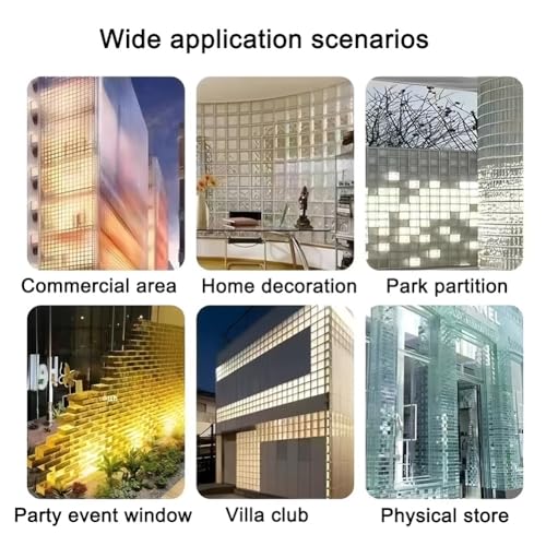 Bloques de vidrio – Ladrillos cuadrados de vidrio sólido transparente para pared decorativa, aislamiento térmico, separador de habitaciones, decoración arquitectónica