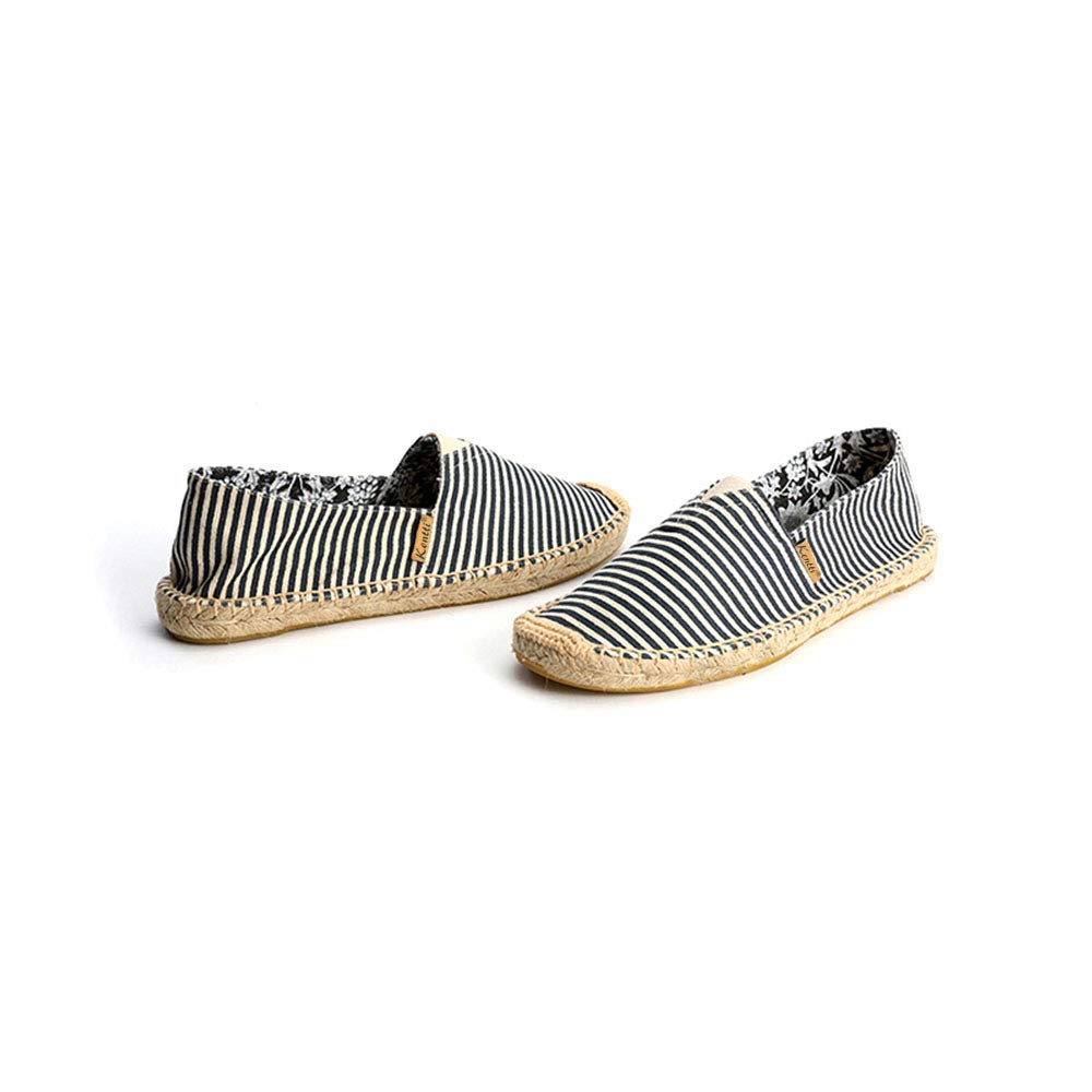 Damen Mehrfarben Streifen Flach Halbschuh Espadrilles