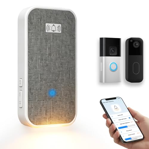 Smart Wireless Doorbell Chime Pro - Supports BOTH 2.4GHz & 5GHz Wi-Fi Plug-in Receiver Compatible with Ring & Blink Doorbells Built-in Night Light 32 Melodies 5 Volumes