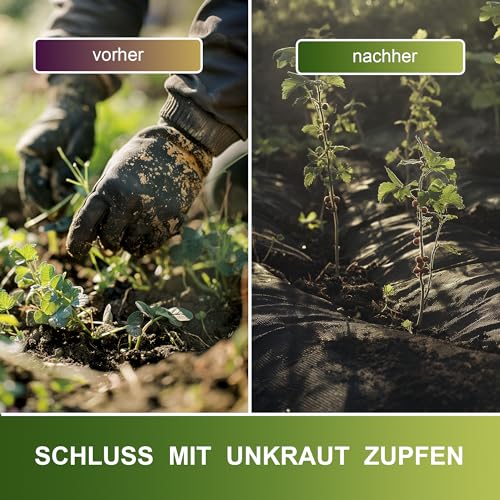 ViLLeX- Unkrautvlies 50g/m2 wasserdurchlässig - 50x1m | Jahrelanger Unkrautschutz | reißfestes, UV & witterungsbeständiges Gartenvlies - Vlies Garten Unkrautfolie - Unterbodengewebe Unkrautflies 2