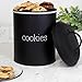 AuldHome Design Black Enamelware Cookie Jar, Large Modern Farmhouse Treats Canister