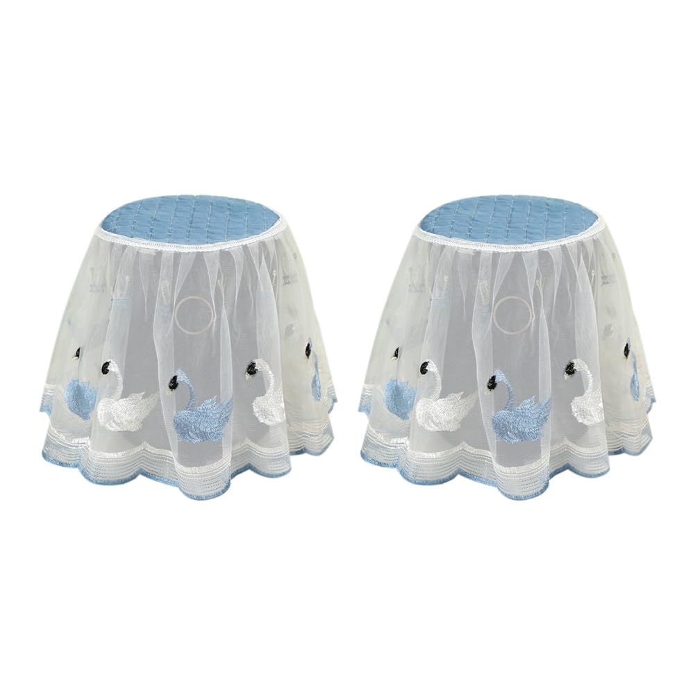 Histeaa 2Pcs Oil-Proof Air Fryer Dust Cover Cartoon Lace Fabric 25X25x25cm -Swan
