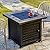 OutVue 28 inch Real Slate Propane Fire Pit Table, Gas Fire Pits for Outside Patio,50000 BTU Propane Fire Pits with Lid &Lava Rocks,Firepit for Garden,Yard