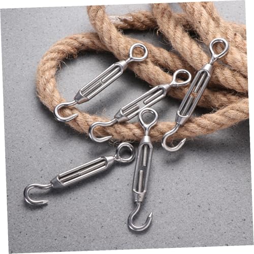 UKCOCO 5 piezas Tensores M5 de acero inoxidable 304 para cable de acero, tensores para vallas, toldos y cuerdas miniatura 4