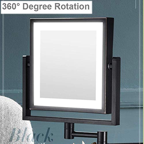 Miroir de maquillage mural grossissement 3X pivotant 360 double face extensible 8 pouces - 7