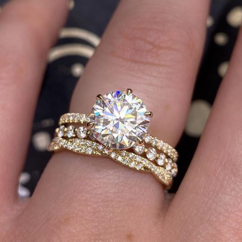 New 18k gold diamond-encrusted zircon engagement ring